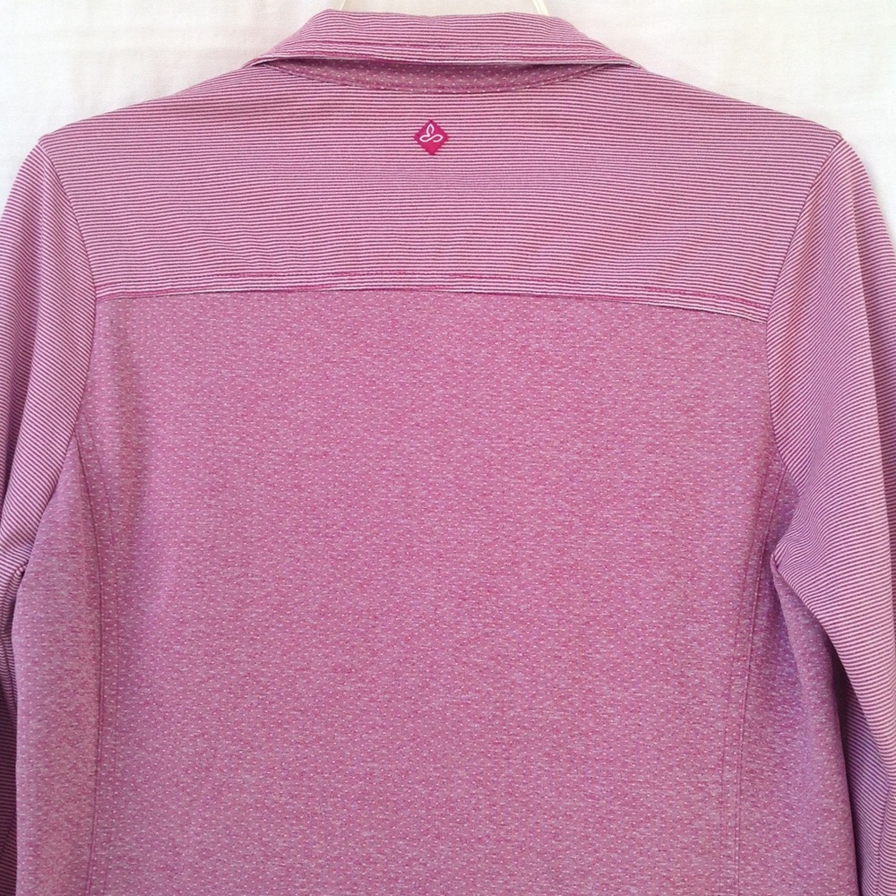 Prana Stripes Top Kinley Shirt Women's Medium Collared Long Sleeves Button Front - Picture 8 of 12